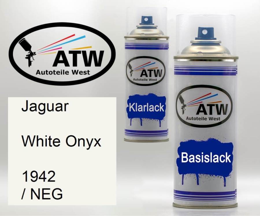 Jaguar, White Onyx, 1942 / NEG: 400ml Sprühdose + 400ml Klarlack - Set, von ATW Autoteile West.